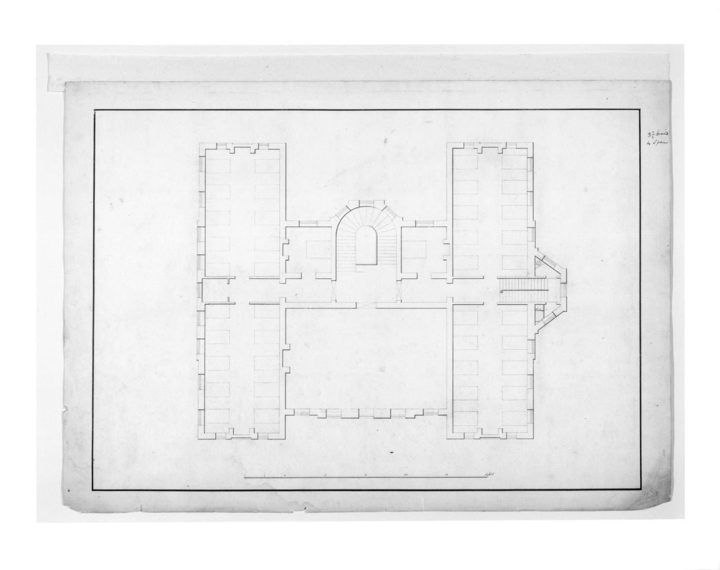 Upper floor plan for the City of London's Lying-In Hospital, City Road