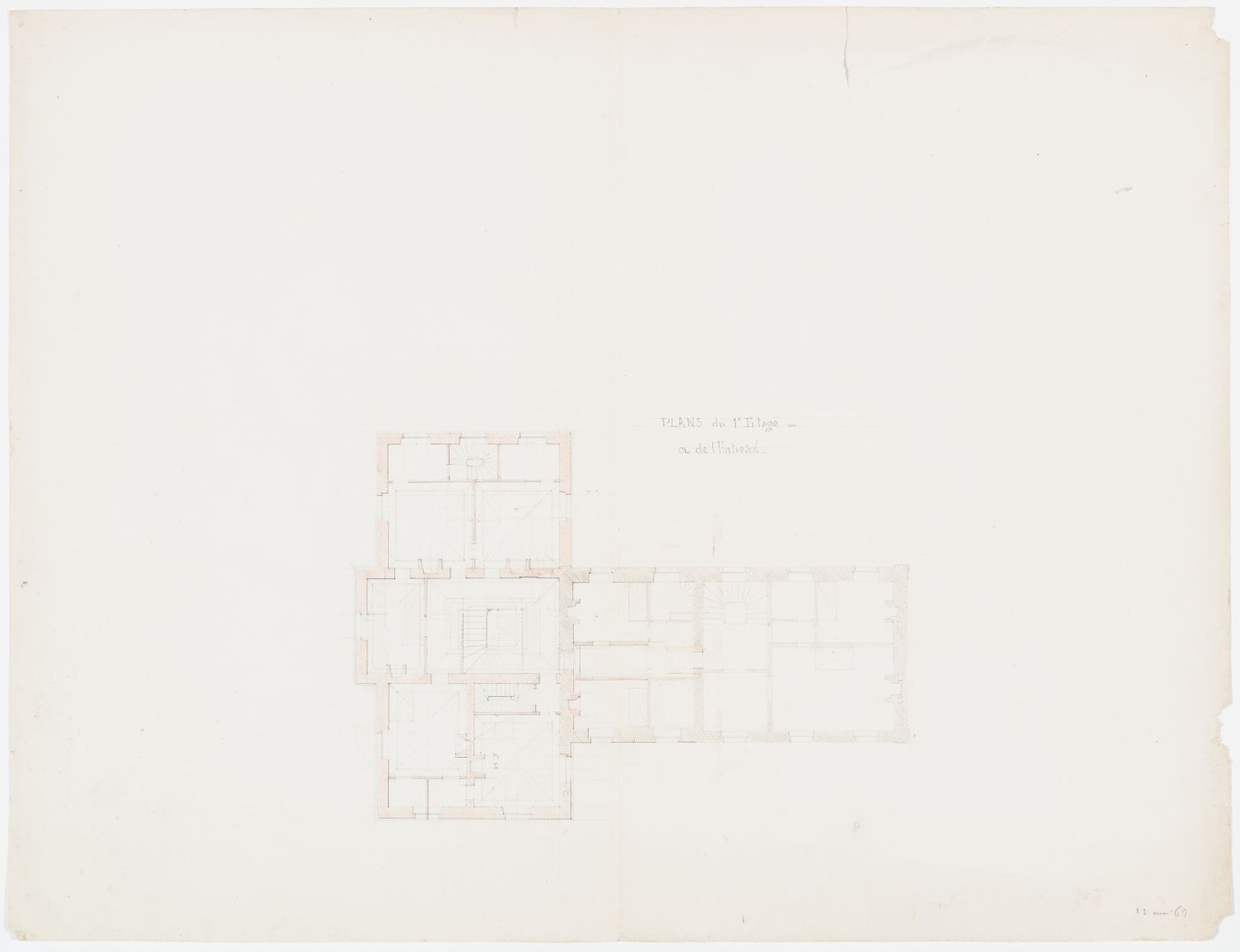 Château de Marcoussis: Plan for the first floor and "entresol"