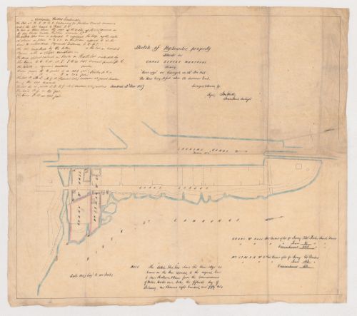 Sketch of hydraulic property on Canal Street, Montréal