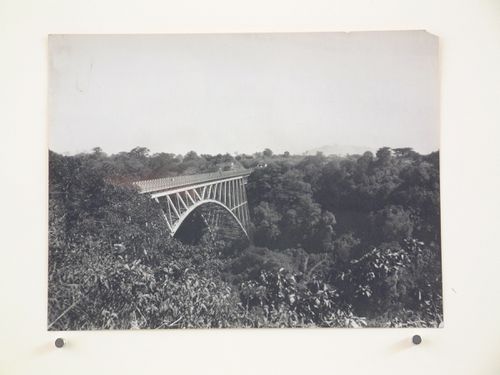 View of Victoria Falls Bridge before reconstruction, Zambezi River, crossing the border between Victoria Falls, Zimbabwe and Livingstone, Zambia