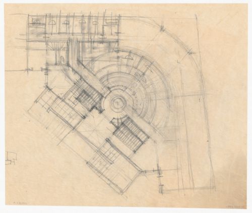 Sketch plan for a city hall for the reconstruction of the Hofplein (city centre), Rotterdam, Netherlands