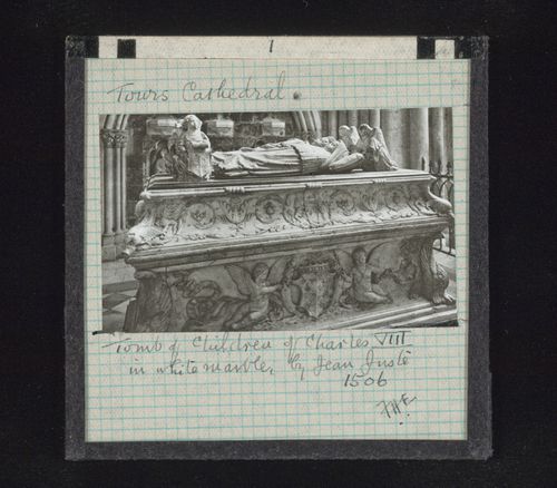 View of white marble tomb of children of Charles VIII, Saint-Gatien Cathedral, Tours, Indre-et-Loire, France