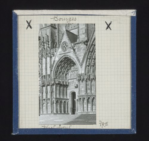 View of west façade of Cathédrale Saint-Etienne de Bourges, Bourges, France