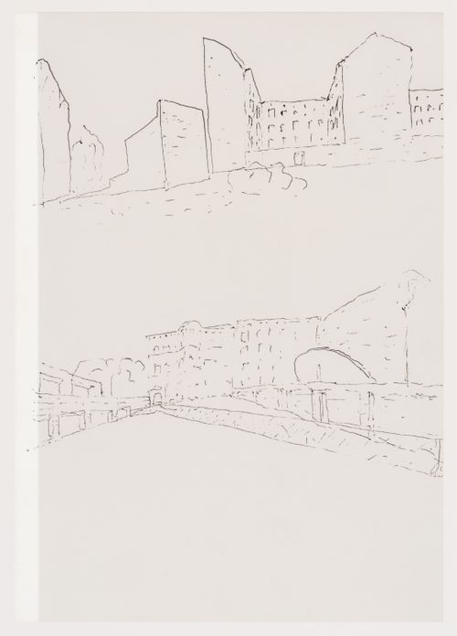 Sketches of existing city fabric and city block interiors of Kreuzberg, Block 121, Berlin