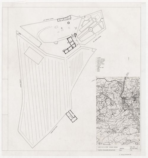 Plan and topographic site map for Casa Ana Costa, Quinta de S. Ovídio, Lousada, Portugal