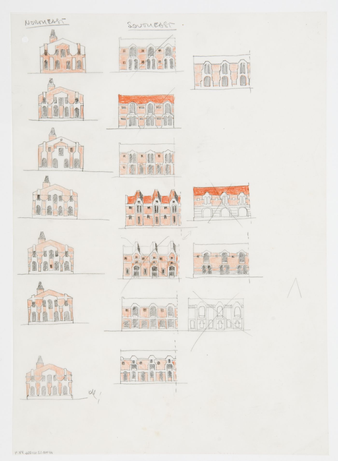 School of Architecture Addition, Rice University, Houston, Texas: elevation studies