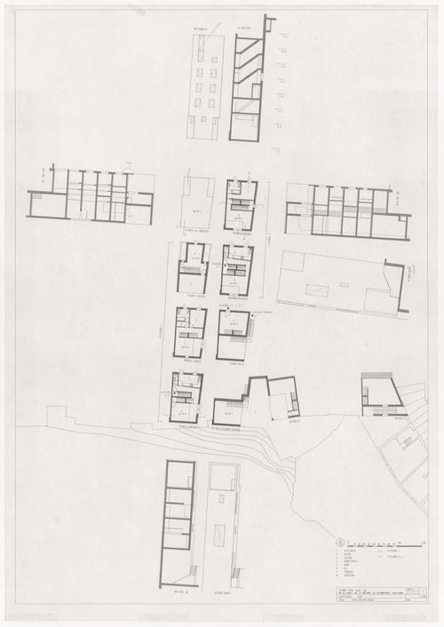Plans, sections and elevations for Reconstrução do Portal de Riquer, Alcoi-Valencia, Spain