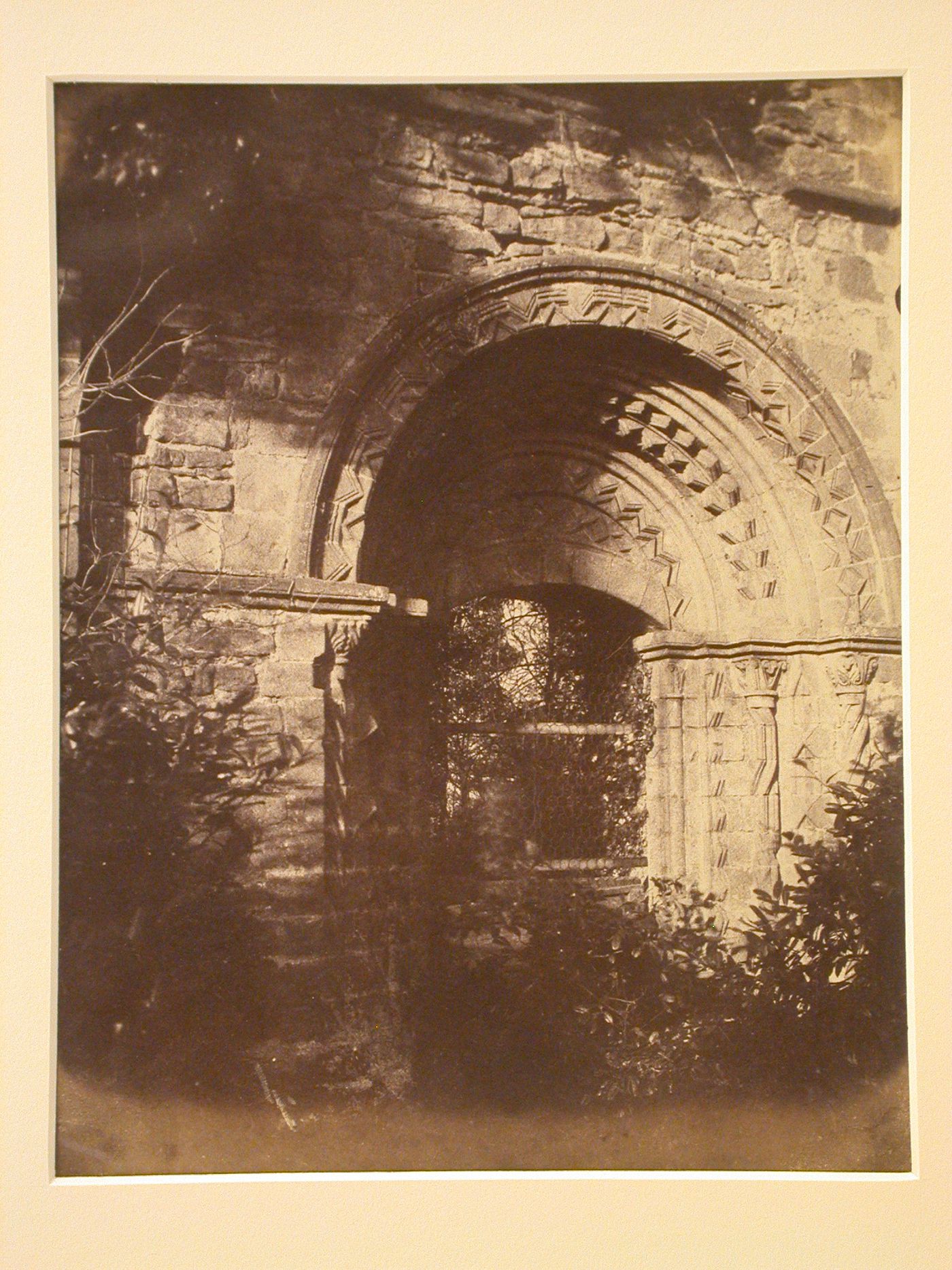 Detail of carved doorway at Lilleshall Abbey, Shropshire, England
