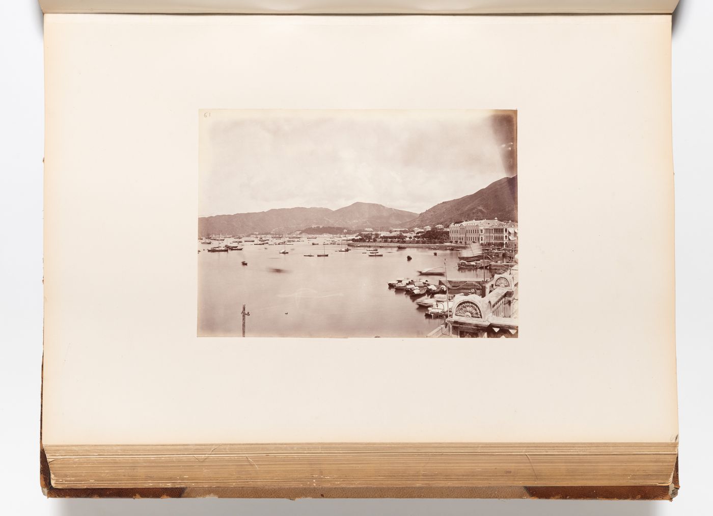 View of the harbour showing the City Hall and the Cricket Ground in the middle distance and Wan Chai district and East Point in the far distance, Hong Kong (now Hong Kong, China)