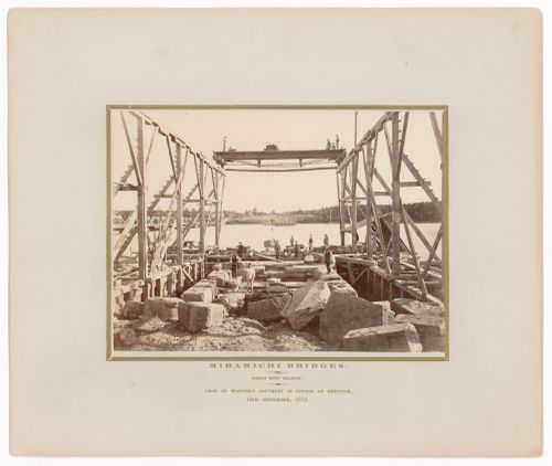 Miramichi Bridges under construction, Miramichi Bay, New Brunswick