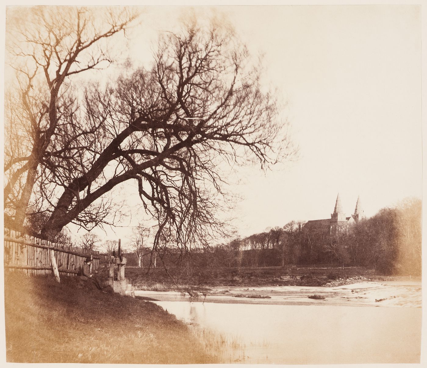 "The Sluice (Winter)," with the Spires of St. Machar's and the River Don, Aberdeen