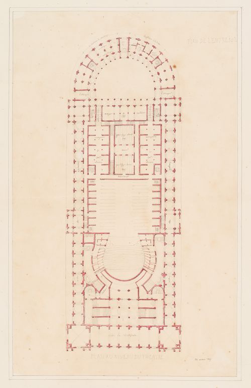 Plan for the "entresol" for an opera house for the Académie royale de musique