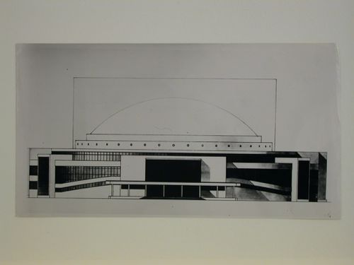 Photograph of an elevation for the ZIL Palace of Culture (club for the Likhachev Automobile Plant), Moscow