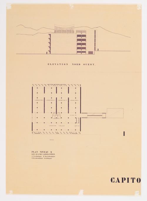 Presentation drawing for the Museum of Knowledge, Sector 1, in Chandigarh, India