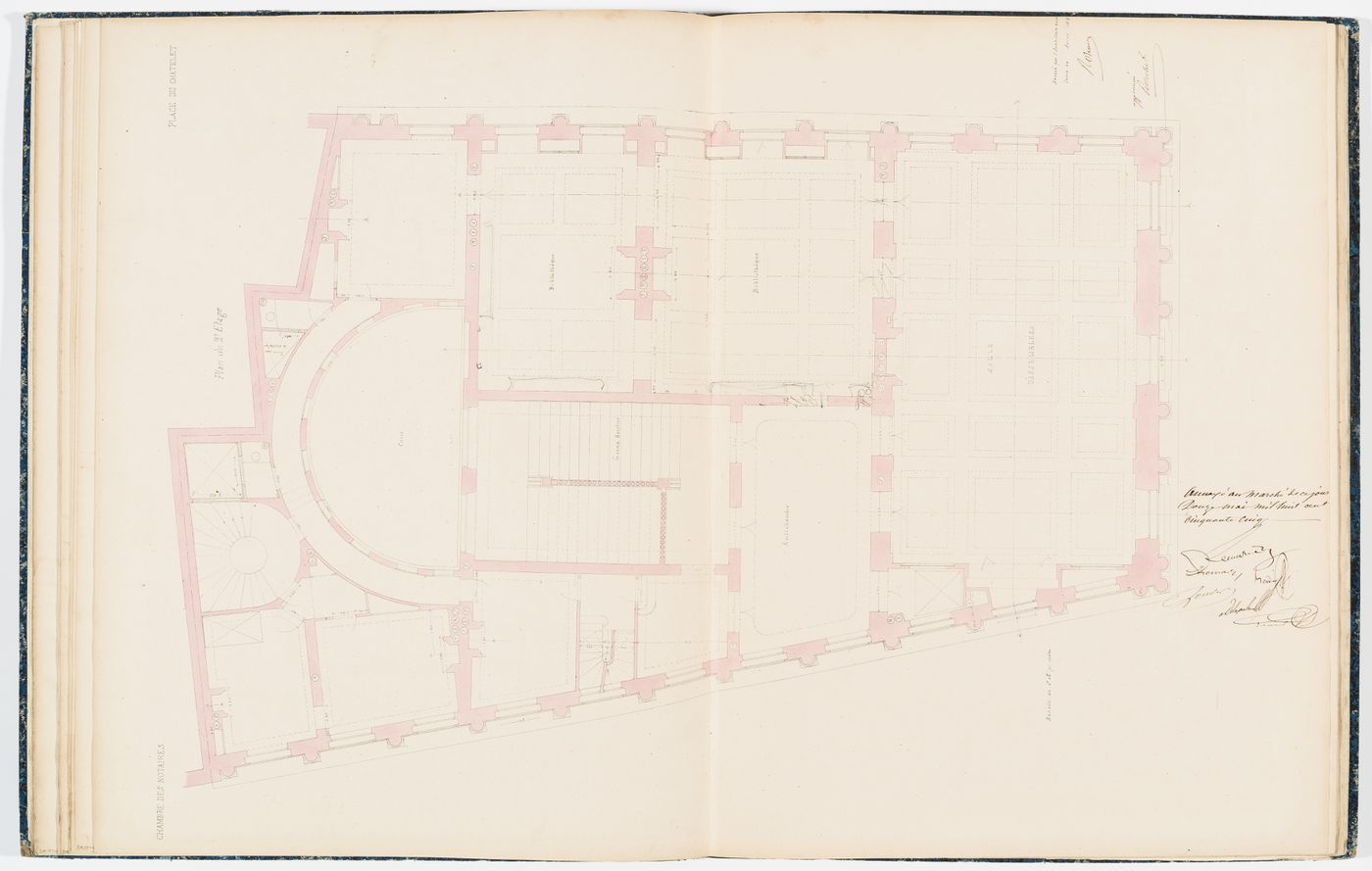 Contract drawing for the Chambre des Notaires: Second floor plan