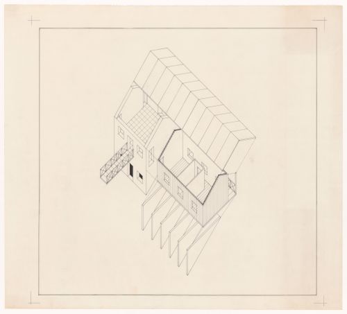 Sectional axonometric for Padiglione nel parco