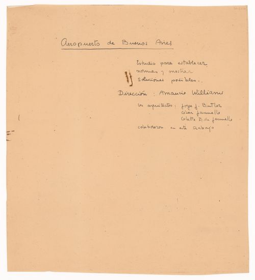 Front page of study notes for Aeropuerto, Buenos Aires, Argentina