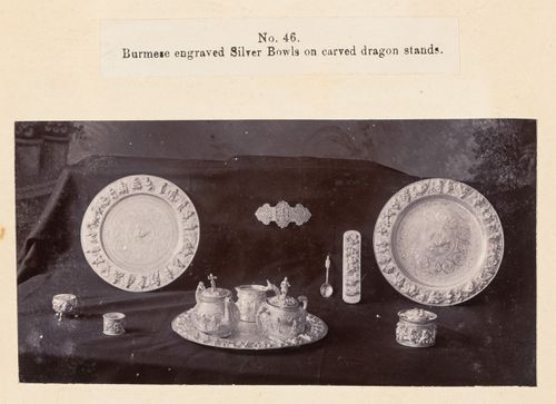 View of dishes, F. Beato Limited, C Road, Mandalay, Burma (now Myanmar)