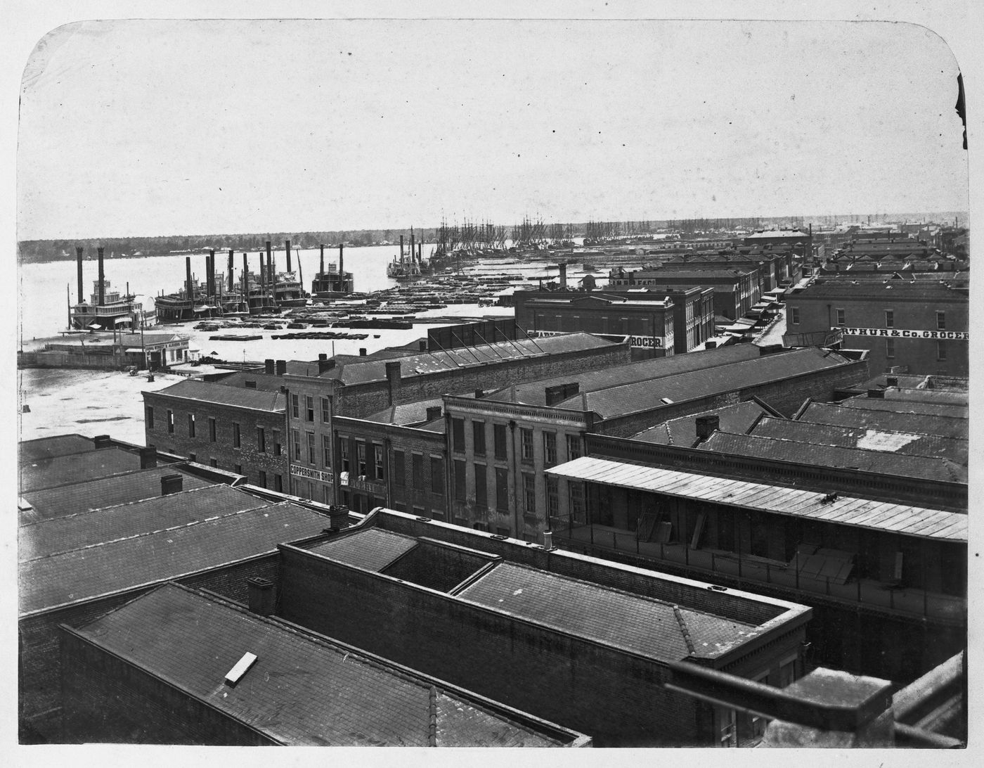 Front Levee from Top of Custom House,  New Orleans, Louisiana