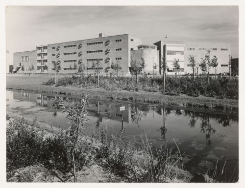 View of rear and lateral façades of the Second Liberal Christian Lyceum, The Hague, Netherlands