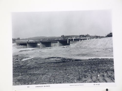 View of eastern junction flyover, during construction of the Swanley Bypass, England