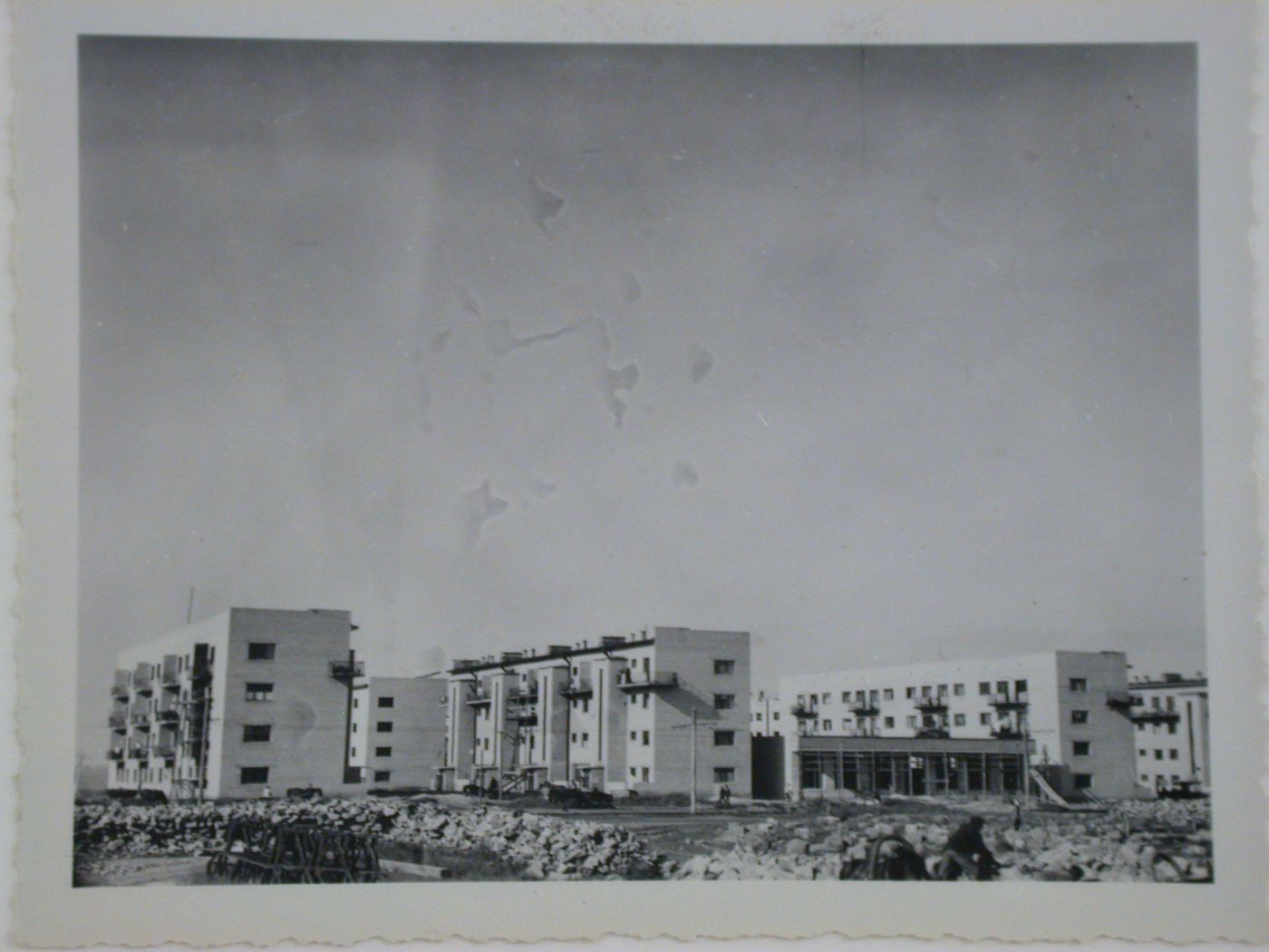 Exterior view of communal housing, Zaporozhe, Soviet Union (now in Ukraine)