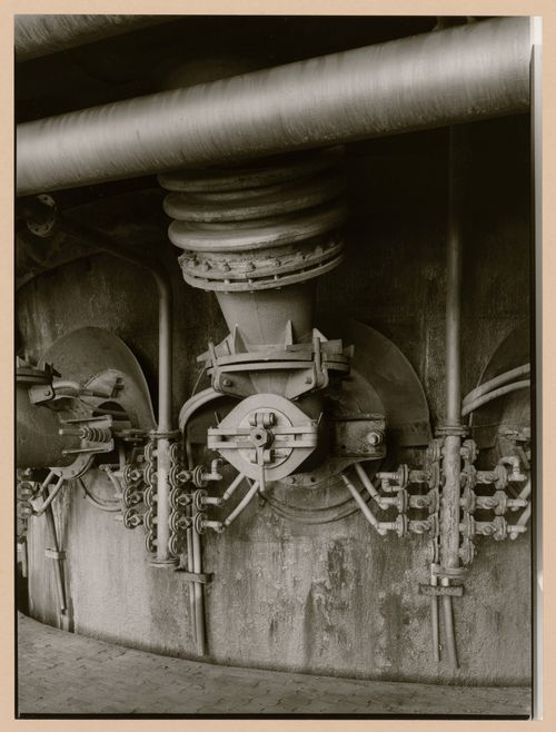 Partial view of blast furnace C of Metallhüttenwerk industrial plant, Lübeck-Herrenwyk, Germany