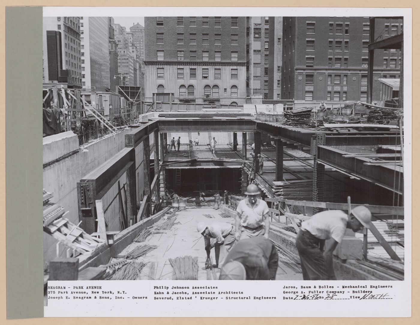 Seagram building under construction, 375 Park avenue, New York, N.Y., north view