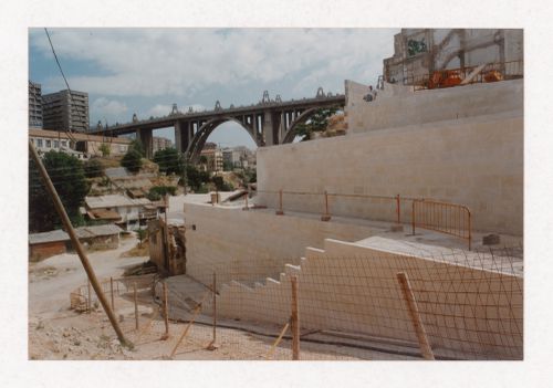 Site view showing construction for Reconstrução do Portal de Riquer, Alcoi-Valencia, Spain