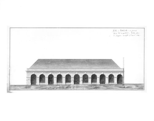 Elevation for Halle à la Volaille à Paris, Quay des Augustus