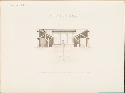 Cross section for a washhouse and its waterworks, Parc de Clichy