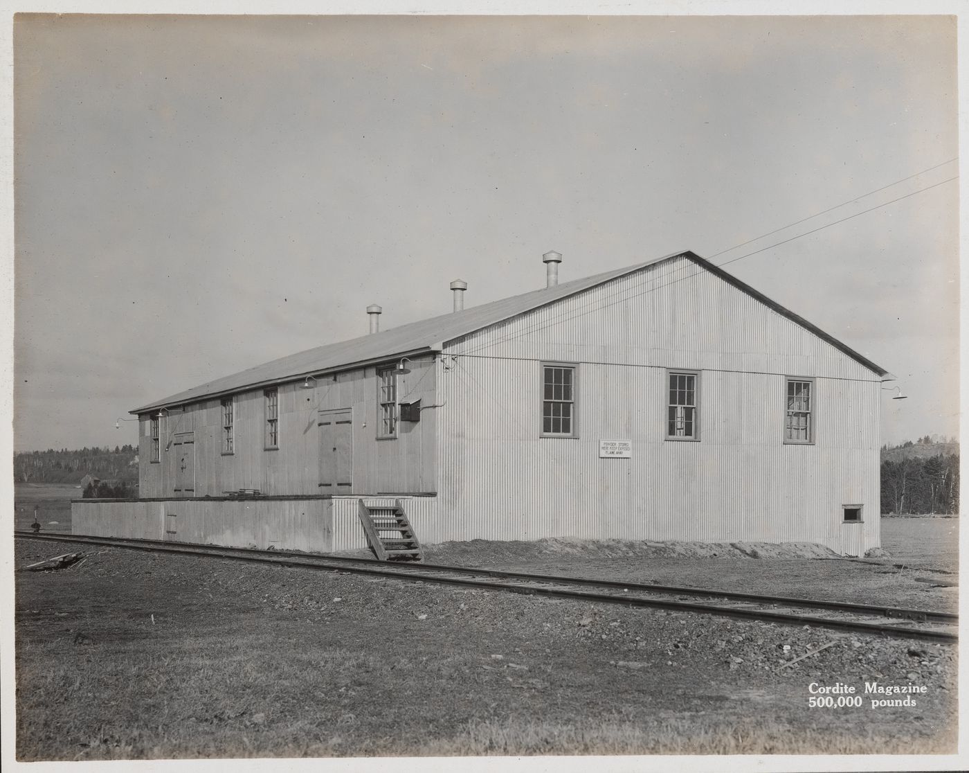 Exterior view of cordite magazine at the Energite Explosives Plant No. 3, the Shell Loading Plant, Renfrew, Ontario, Canada