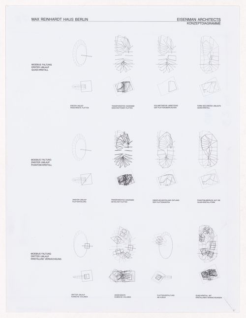 Concept sketches for Max Reinhardt Haus, Berlin