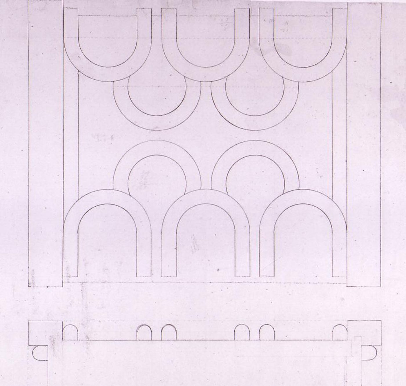 Plan and elevation for decorative details [?] for Notre-Dame de Montréal