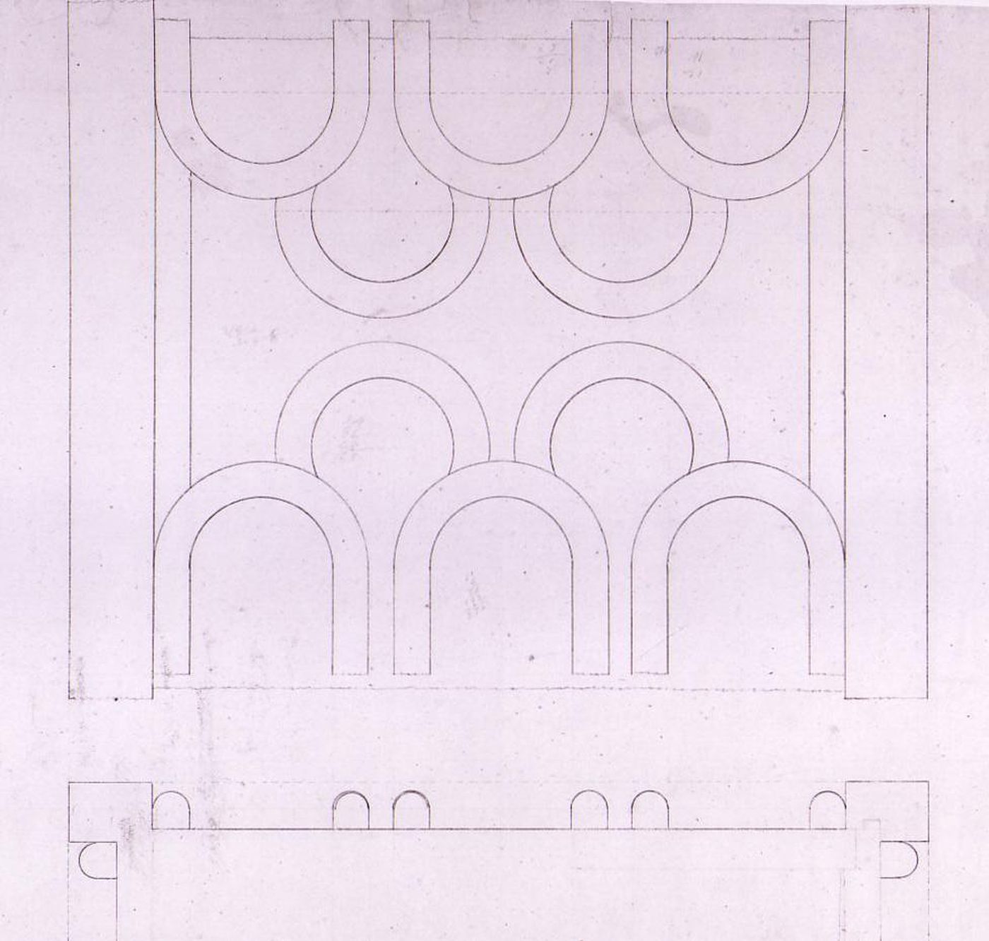 Plan and elevation for decorative details [?] for Notre-Dame de Montréal
