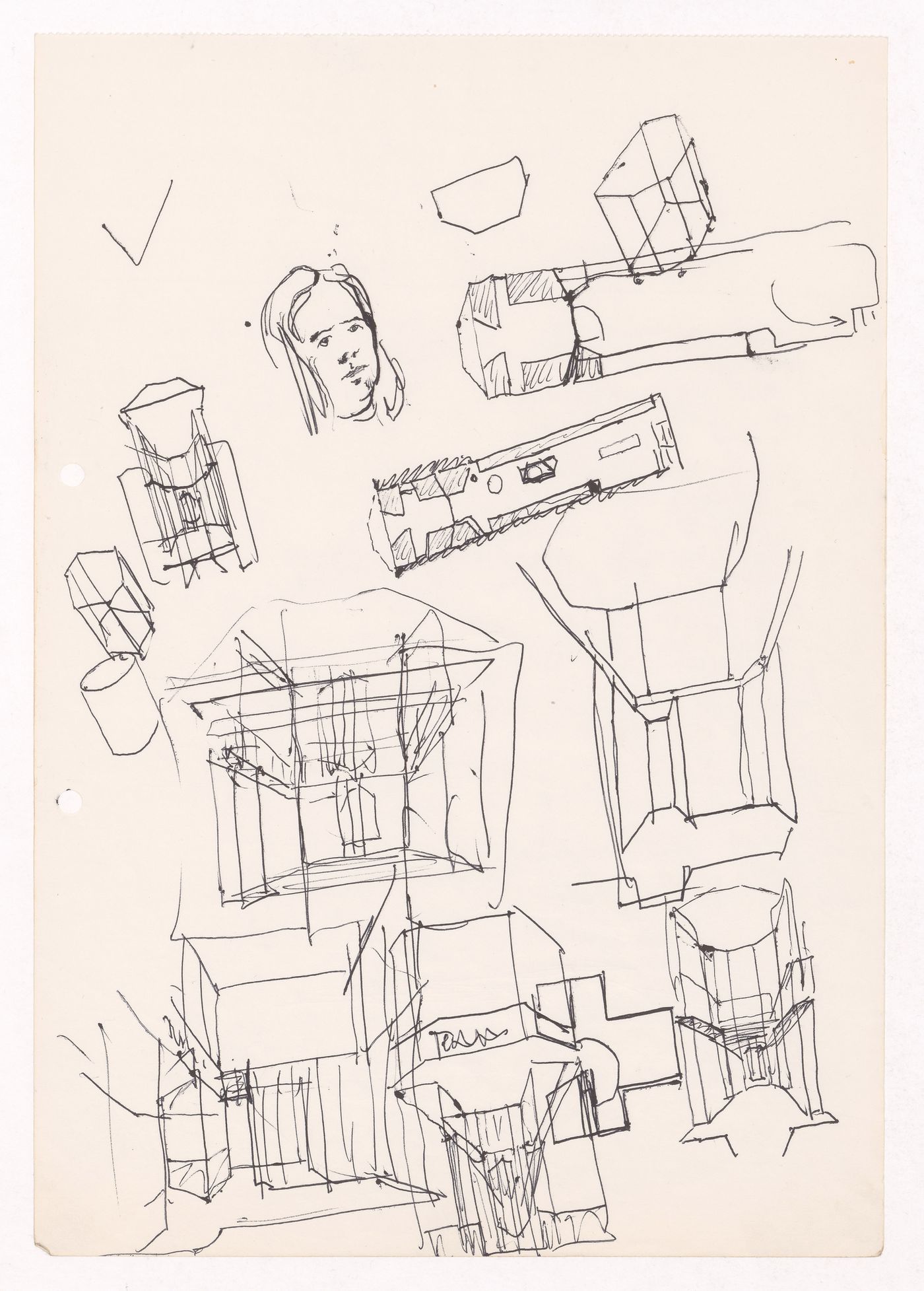 Sketch perspectives, details and portrait for Loja Turquesa - Irmãos Campos Morais, Porto, Portugal