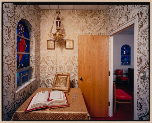 Church interior (church room with open Bible), Upstate NY