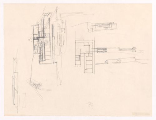 Sketch floor plans and elevation for Casa Carlos Vale Guimarães, Aveiro, Portugal