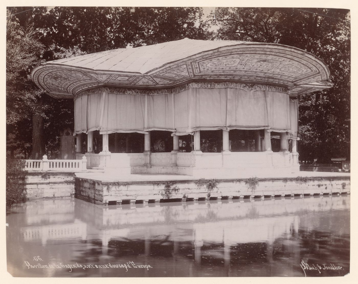 View of the Pavillon de la Cascade with a river in the foreground, Constantinople (now Istanbul), Ottoman Empire (now in Turkey)