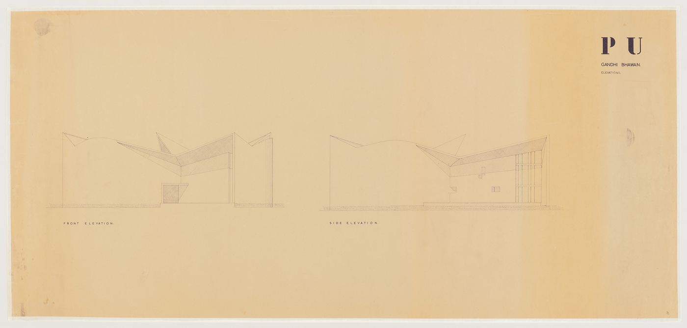 Gandhi Bhawan, Punjab University, Chandigarh, India: elevations