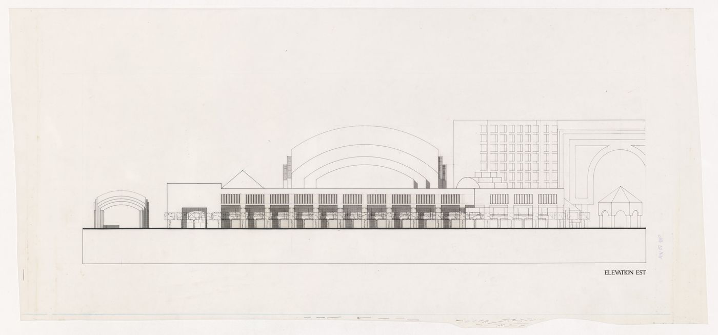 East elevation for Assemblée populaire nationale [National People's Assembly], Algiers, Algeria