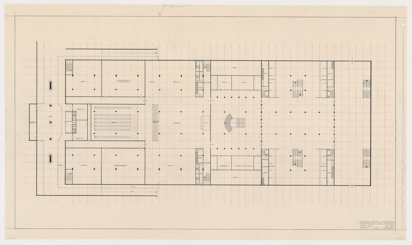 Basement plan for the Congress Hall Complex, The Hague, Netherlands