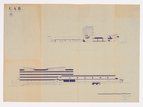 Elevation for the Centre d'Apprentissage in Béziers, France
