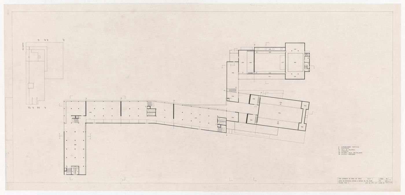 Level four plan for Centro Cultural de Sines, Sines, Portugal