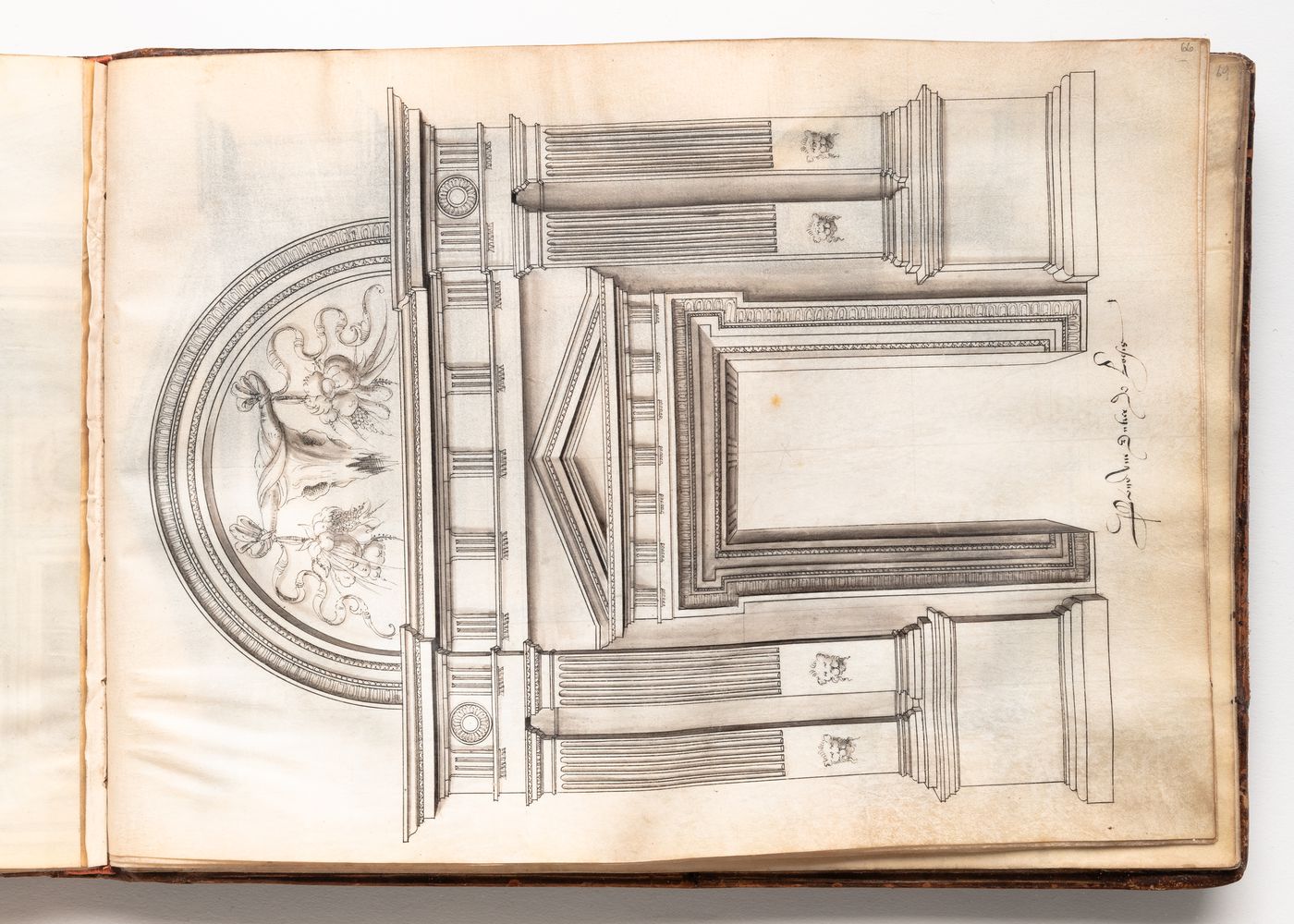 Design for a Doric entrance portal decorated with a bucranium