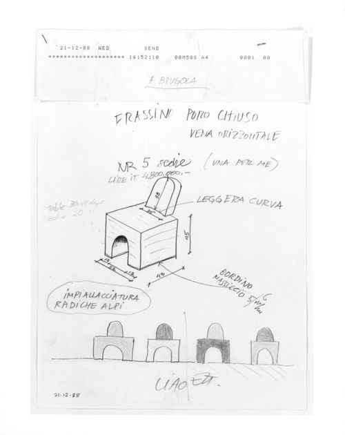 Annotated design drawing for chairs for the Shaughnessy House, Centre Canadien d'Architecture, Montréal