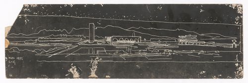 Panel of Le Corbusier drawing of Chandigarh