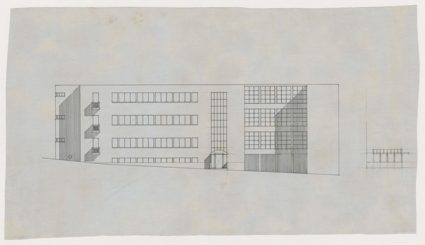 Elevation for Three-Family House, Brno, Czechoslovakia (now Czech Republic)