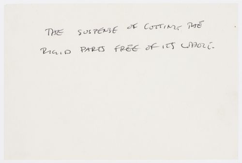 The suspense of cutting the rigid parts free of its whole.