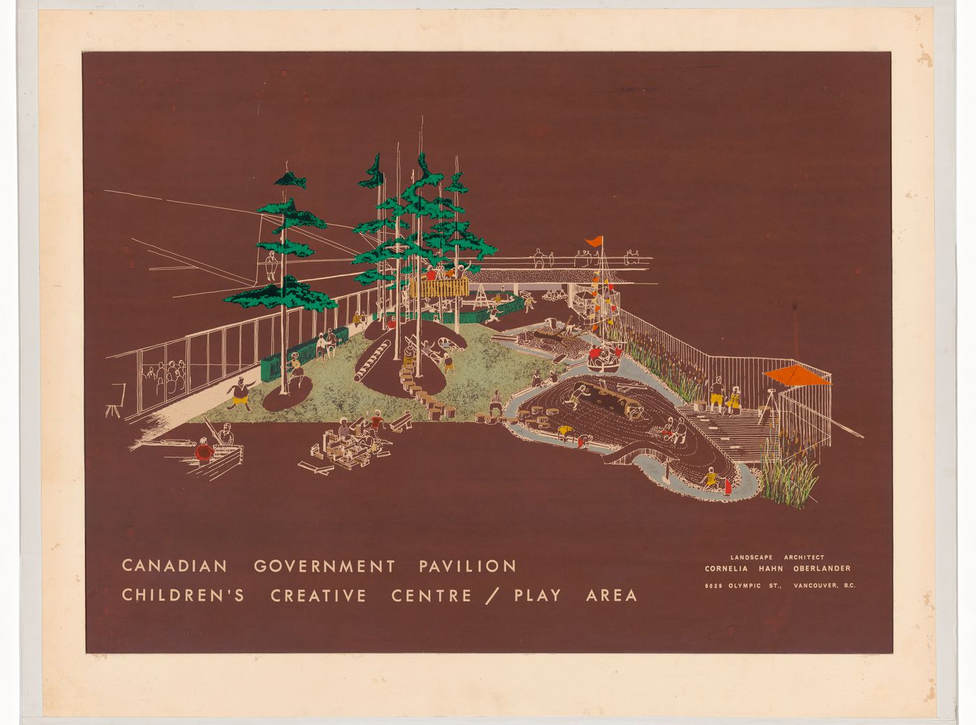 Perspective view for Children's Creative Centre Playground, Canadian Federal Pavilion, Expo '67, Montréal, Québec